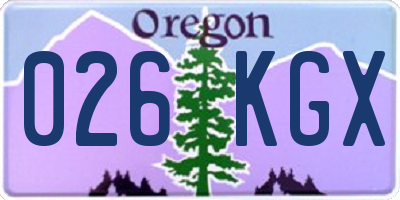 OR license plate 026KGX