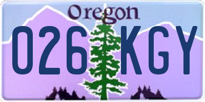 OR license plate 026KGY