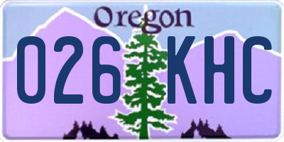 OR license plate 026KHC