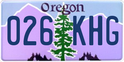 OR license plate 026KHG