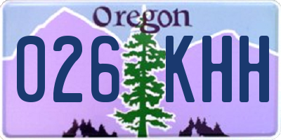 OR license plate 026KHH