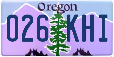 OR license plate 026KHI