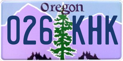 OR license plate 026KHK