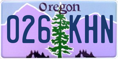 OR license plate 026KHN