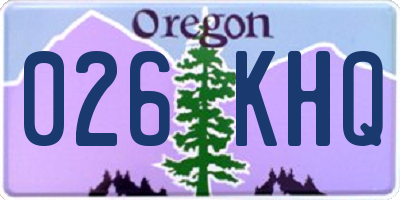 OR license plate 026KHQ