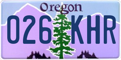 OR license plate 026KHR