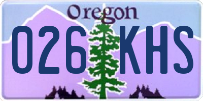 OR license plate 026KHS