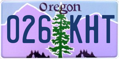 OR license plate 026KHT