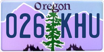 OR license plate 026KHU