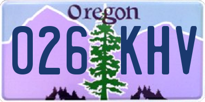 OR license plate 026KHV
