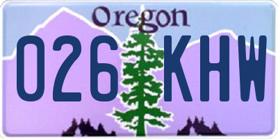 OR license plate 026KHW