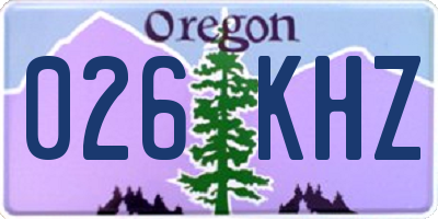 OR license plate 026KHZ