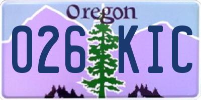 OR license plate 026KIC