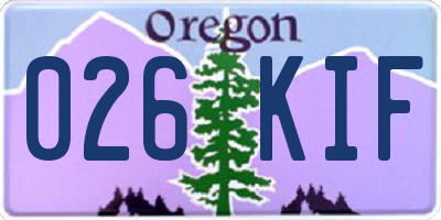 OR license plate 026KIF