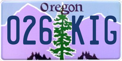 OR license plate 026KIG