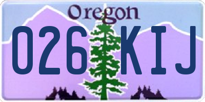 OR license plate 026KIJ