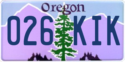OR license plate 026KIK