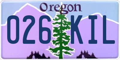 OR license plate 026KIL