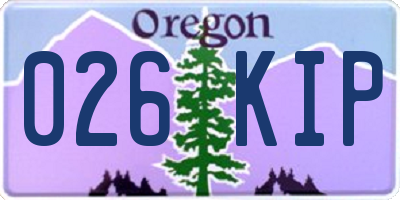OR license plate 026KIP