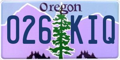 OR license plate 026KIQ