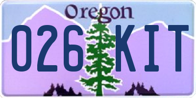 OR license plate 026KIT