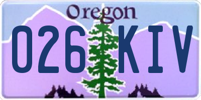 OR license plate 026KIV