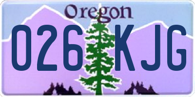 OR license plate 026KJG
