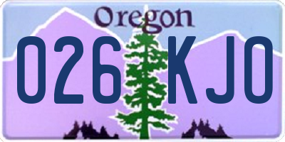 OR license plate 026KJO