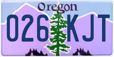OR license plate 026KJT