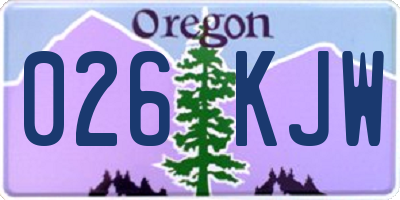 OR license plate 026KJW