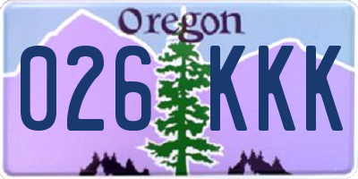 OR license plate 026KKK