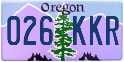 OR license plate 026KKR
