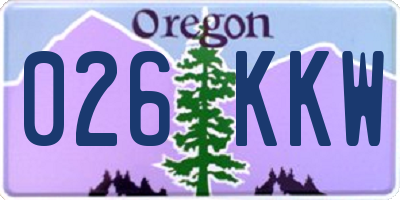 OR license plate 026KKW