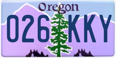 OR license plate 026KKY