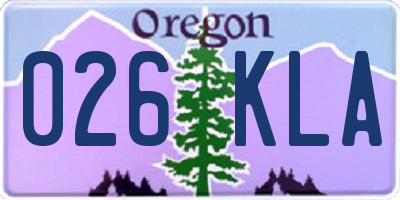 OR license plate 026KLA