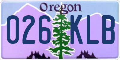 OR license plate 026KLB