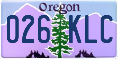 OR license plate 026KLC
