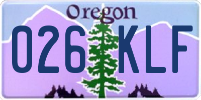 OR license plate 026KLF