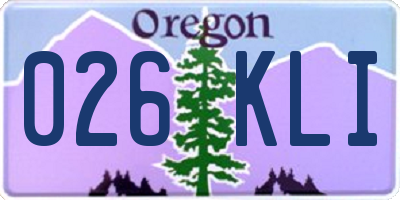 OR license plate 026KLI
