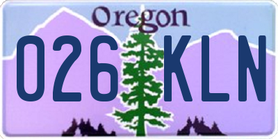 OR license plate 026KLN