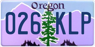 OR license plate 026KLP