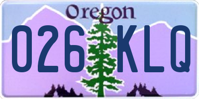 OR license plate 026KLQ