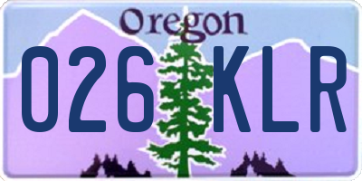 OR license plate 026KLR
