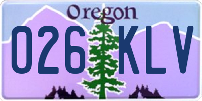 OR license plate 026KLV