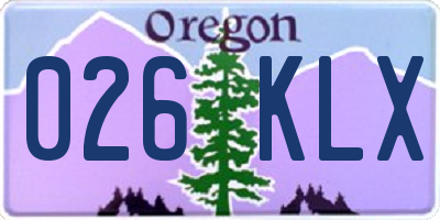 OR license plate 026KLX