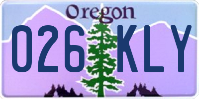 OR license plate 026KLY