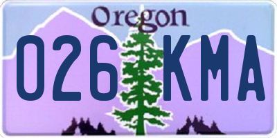 OR license plate 026KMA