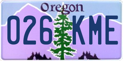 OR license plate 026KME