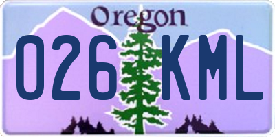 OR license plate 026KML