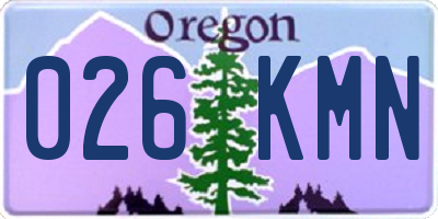 OR license plate 026KMN